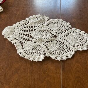 Elegant Cream Crochet Table Runner